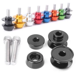 1 Set 8mm Swingarm Spools Sliders For Suzuki GSR750 GSX1300 GSXR600 SV1000 SV650 - Foto 1 di 12