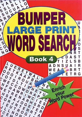 1 x BUMPER LARGE PRINT WORD SEARCH PUZZLE BOOK PAD A4 ADULT WORDSEARCH - Image 1 of 3