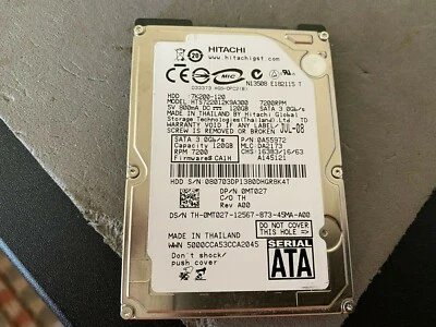 Hitachi Travelstar 7K200 HTS722012K9A300 120 GB,Internal,7200 RPM,2.5"... - Image 1 of 2