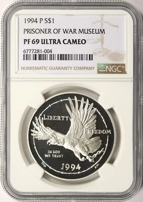 1994-P Prisoner of War (POW) Memorial $1 Dollar NGC PF69 Ultra Cameo - Image 1 of 2