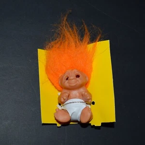 Muñeca Troll Russ Bebé Dama De Colección - Nueva Stock Antiguo Sin Caja Naranja 5 pulgadas con Pelo - Imagen 1 de 2