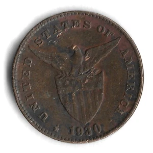 1930 Philippines 1 Centavo World Coin - Mintage 5,577,000 - KM# 163 - Picture 1 of 2