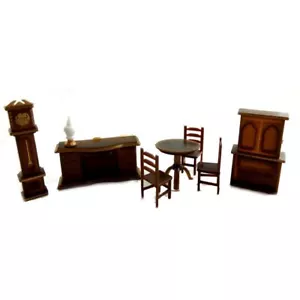 Dolls House Miniature 1:48 Scale Plastic Dining Room Furniture Set Suite - Picture 1 of 8