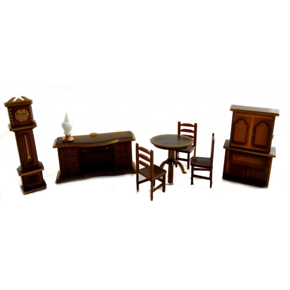 Miniatura per Casa Delle Bambole 1:48 Scala Plastica Mobili da Sala Pranzo Set - Immagine 1 di 4