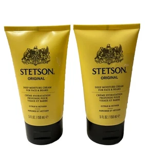 2 Pk Stetson Original Deep Moisture Cream For Face & Beard Citrus & Vetiver 5oz - Picture 1 of 2