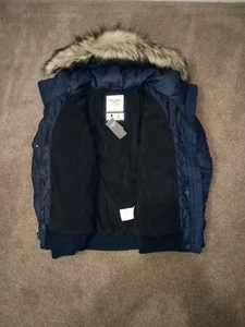 Women's Abercrombie & Fitch Fleece Quilted Water Resistant Jacket Size L RRP£180 - Picture 1 of 10