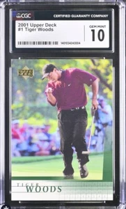 2001 Upper Deck - #1 Tiger Woods (RC) CGC 10 Gem Mint - Picture 1 of 2