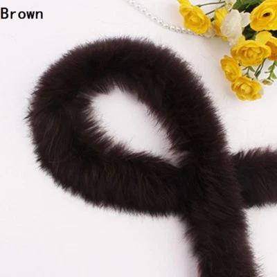 1Meter Faux Rabbit Fur Tape Trimming Ribbon Furry Fluffy Trim DIY Sewing Apparel - Image 1 of 4