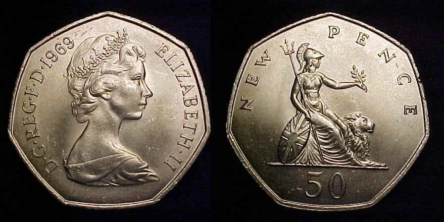 GREAT BRITAIN 1969 50 New Pence Ch BU - Image 1 of 1