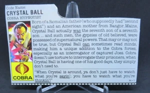Crystal Ball File Card  1987 Gi Joe Vintage DC - Picture 1 of 2