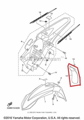 NEW OEM YAMAHA WR 250 F WR250F FENDER SPLASH MUD GUARD FLAP Foto 1 de 1