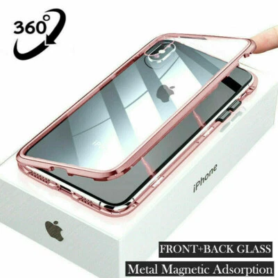 360 Magnetic Metal Hard Phone Case for iPhone 12 11 Pro XS Max XR 7 8 Plus Cover - Image 1 of 4