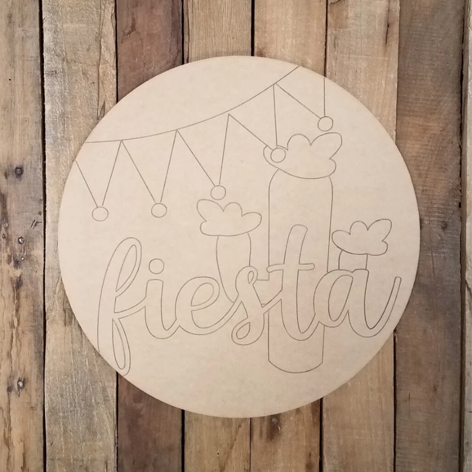 Placa Círculo Fiesta Fiesta, Cinco de Mayo Hágalo Usted Mismo Arte Madera Artesanía Forma Pintura por Línea Foto 1 de 1