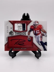 RUSSELL WILSON AUTO JERSEY PATCH RC /335 2012 UD SPX ROOKIE THREADS AUTOGRAPH SP - Picture 1 of 3