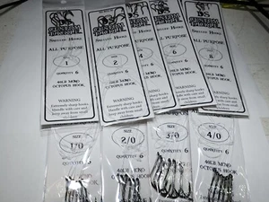 Snelled All purpose Octopus hooks 6 per pack with a 12 inch leader - Picture 1 of 13