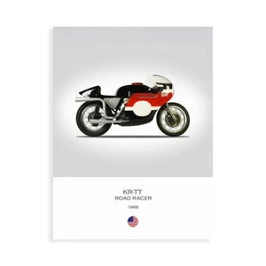 Stampa su Tela su Carta Poster o Quadro Rogan Mark HD KR TT Road Racer 1968 - Picture 1 of 2