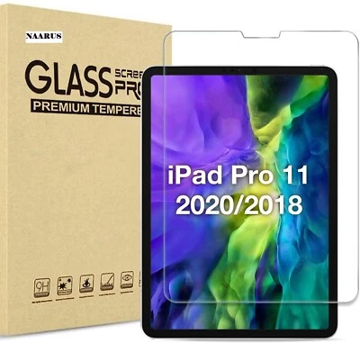 NAARUS 2 Pack Tempered Glass Screen Protector For Apple iPad Pro 11 (2018/2020) 11inch