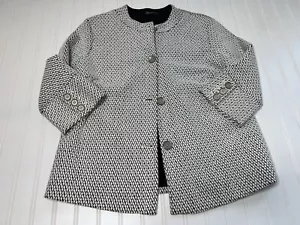 J.MCLAUGHLIN Jacket Suit Blazer Black White Women Career Large - Picture 1 of 3
