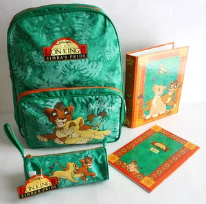 RARE VINTAGE LION KING 2 SCHOOL BAG PENCIL CASE NOTEBOOK RING BINDER GREEK NEW ! - Picture 1 of 12