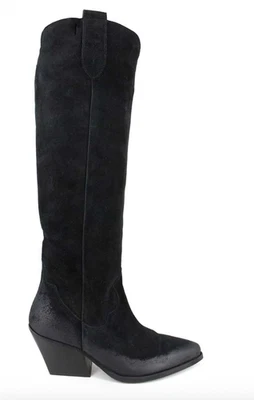 Bota hasta la rodilla Zigi Valezka casi nueva $350 en gamuza negra talla 38 Foto 1 de 4