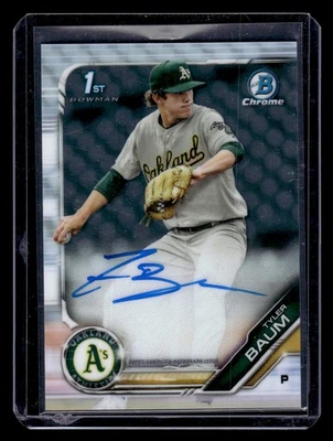 2019 Bowman Draft #CDA-TB Tyler Baum Chrome Draft Pick Autographs - Image 1 of 2