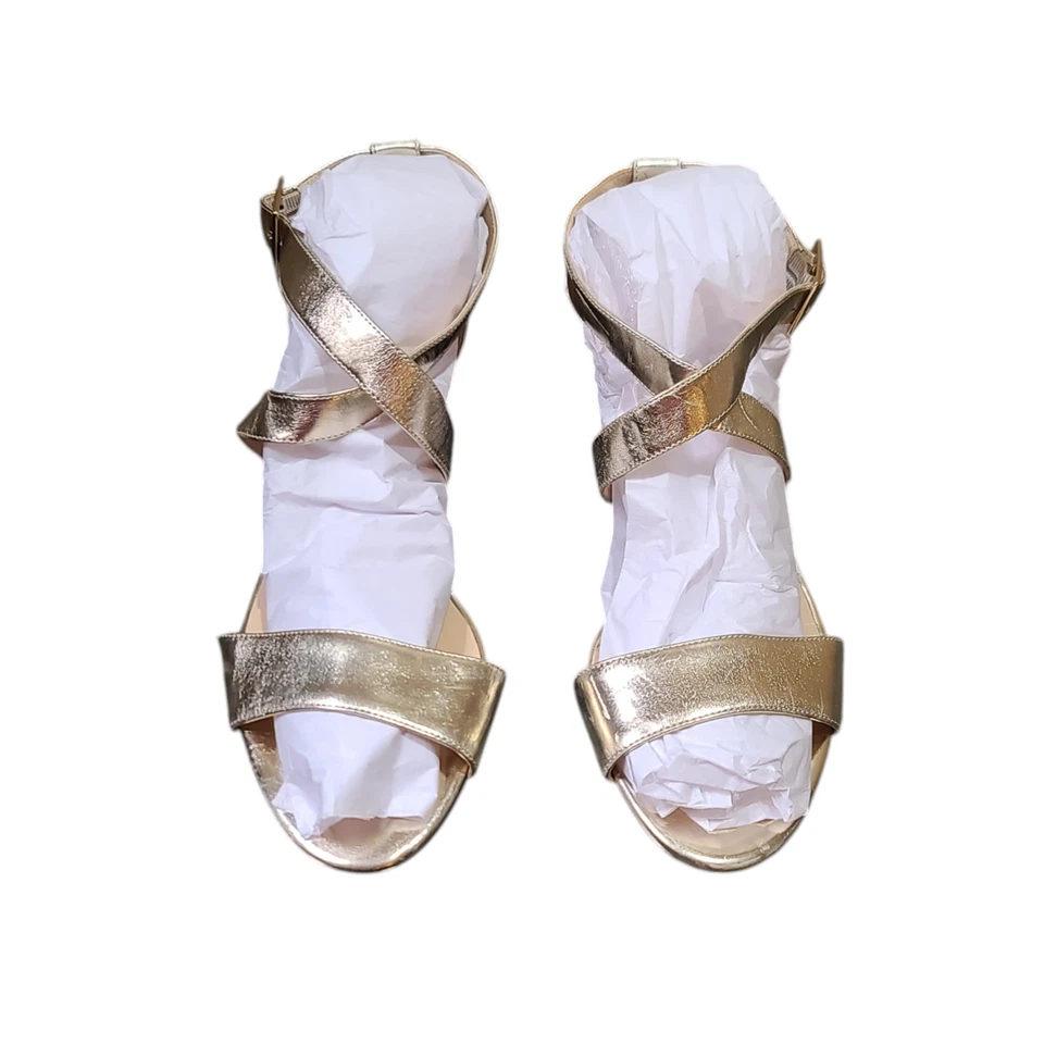 Jimmy Choo Gold Metallic Leather Gladiator Sandals 40EU/10US *See Description* - Image 1 of 4