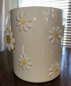 Hand Painted “Floral Daisies” Utensil Holder 7" By Market Finds Stoneware New! - Picture 1 of 7