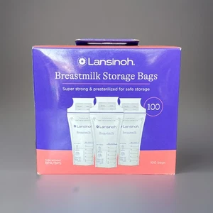 Lansinoh Sacchetti Porta Latte Seno, 100 Pezzi, Baby Essentials, Congelamento Rapido e Scongelamento - Foto 1 di 6