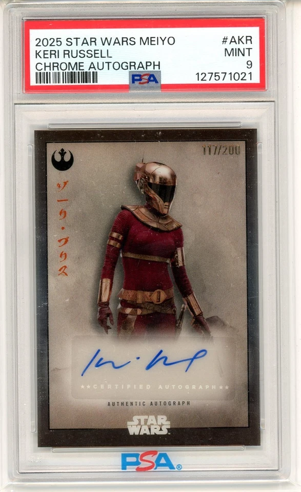 2025 Topps Star Wars Meiyo Keri Russell Chrome Auto /200 PSA 9 MINT (SW) - Image 1 of 1