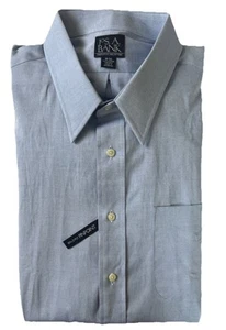 Neue Jos. A. Bank blau 80er Jahre 2-lagig Pinpoint französische Manschette Kleid Hemd 18-36T - Bild 1 von 9