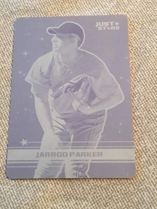 JARROD PARKER 2008 Just Minors JUST STARS CYAN PRESS PLATE #1/1 ATHLETICS - Picture 1 of 2