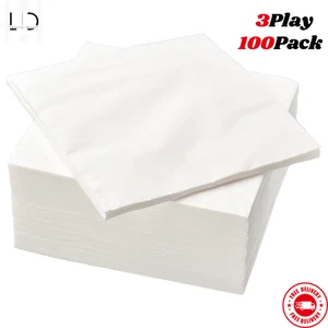IKEA FANTASTISK 3Ply Paper Napkins 100PC Serviettes Tissue Home, Party 40x40cm - Picture 1 of 5