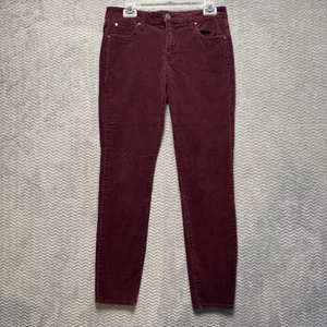 Kut from the Kloth Corduroy Pants Womens Size 10 Burgundy Red Diana Skinny - Picture 1 of 8