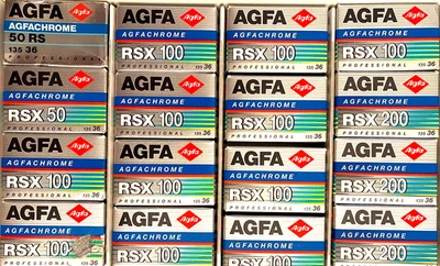16 Expired AGFA AGFACHROME 50RSX 100RSX 200RSX 35mm Roll of 36X Color Slide Film - Image 1 of 2