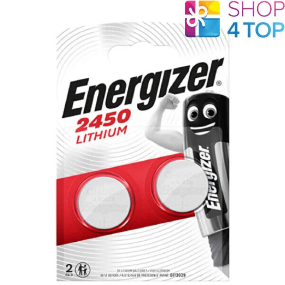 2 Energizer Cr2450 Lithium Batteries 3V Button Cells Dl2430 Br2430 Exp 2033 New - Image 1 of 1