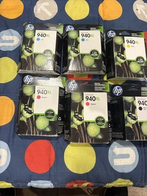 HP 940XL Black Cyan Magenta Yellow Cyan Magenta 6 brand new expired - Image 1 of 2