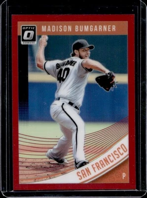 2018 Donruss Optic Madison Bumgarner Red Prizm #99/99 Giants - Image 1 of 2