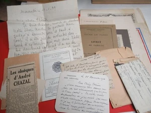 ENSEMBLE PAPIERS + LETTRE autographe Signé ANDRE CHAZAL DEPUTE 1920 MELINE MAROC - Picture 1 of 12