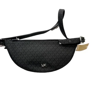 Michael Kors reversible Belt Bag Crossbody Fanny Pack - Black Leather - L / XL - Picture 1 of 6