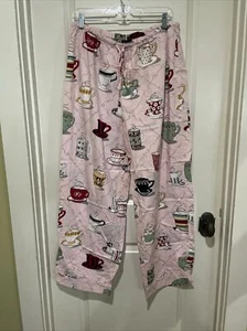 Nick and Nora COZY CUPS Pink Coffee Mugs Pajama Lounge Pants Womens XL - Picture 1 of 4