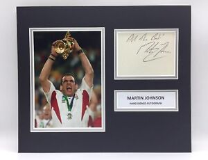 RARE Martin Johnson England Rugby Signed Photo Display + COA 2003 SASIGNED