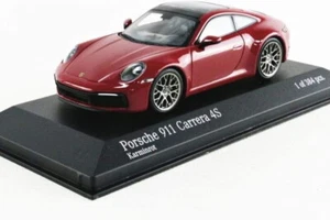 Minichamps 1:43 Porsche 911 992 Carrera 4S Coupe 2019 Red Ltd 384pcs 410069321 - Picture 1 of 2