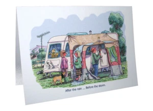 CARAVAN CARAVANNING HUMOUR CARTOON A5 FUNNY GREETING CARD BY ARMAND FOSTER - Picture 1 of 2