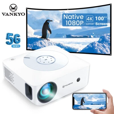 VANKYO HD 1080P WiFi Wireless Home Theater 4k Video LCD Projectors+ 100'' Screen - Image 1 of 4
