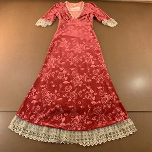 LAIT Womens Size Small Red Gwyneth Lace Velvet Plunge Neck Maxi Dress NWT - Picture 1 of 10
