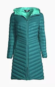 Piumino lungo donna con cappuccio ultraleggero confezionabile blu taglia large New Lands' End - Foto 1 di 5