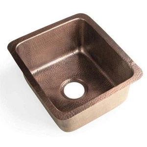 17" Drop In Kitchen Bar Prep Sink Undermount Single Bowl Copper Hand Hammered - Picture 1 of 8