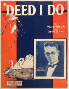 Deed I Do 1926 Walter Hirsch Fred Rose SheetNoteMusic - Picture 1 of 12