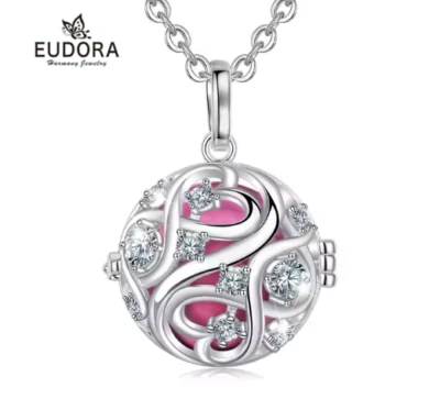 EUDORA Collana Lunga Chiama Angeli Argento Gravidanza Regalo Donna Incinta - Immagine 1 di 4