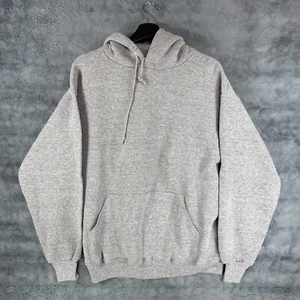Vintage Jerzees Super Sweats Blank Hoodie Pullover Grey Mens Size Large NWT - Picture 1 of 7